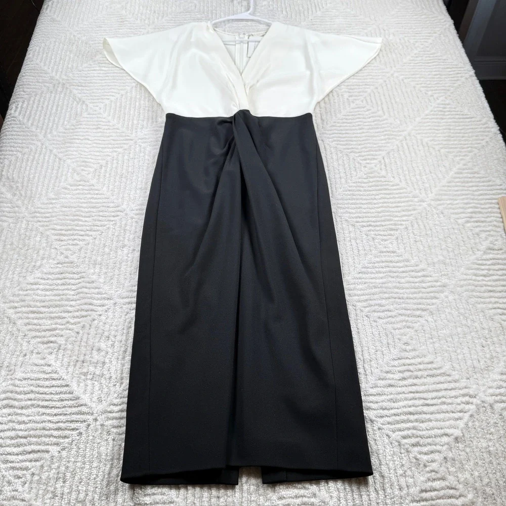 Ted Baker London Dress 3 NWT Black White Bodycon Midi Party Cocktail Date Event - Picture 1 of 16